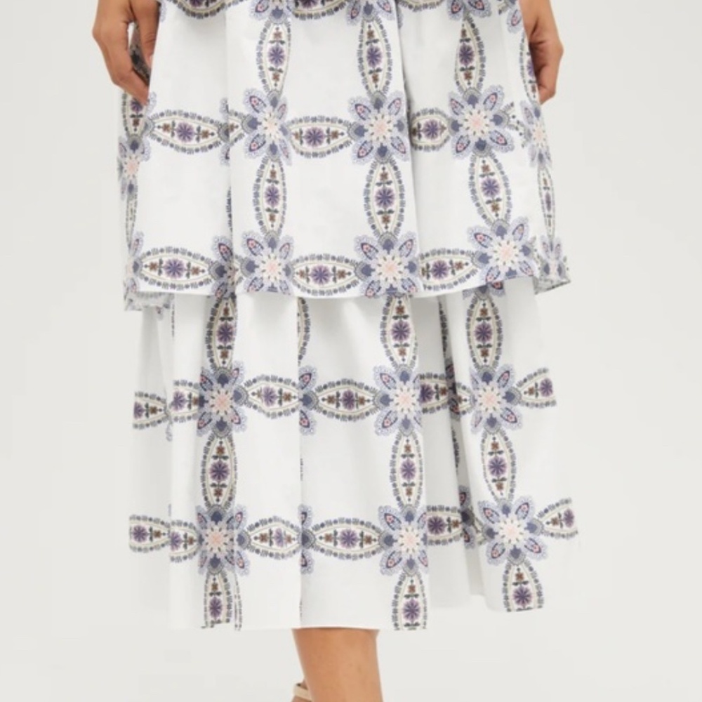 Hill House Elise Nap Dress - Marseille Geo Cotton Sateen - Picture 2 of 3